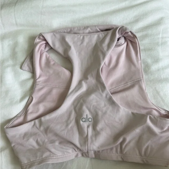 ALO Yoga Women's Light Pink Collared Tank Top - Picture 2 of 4